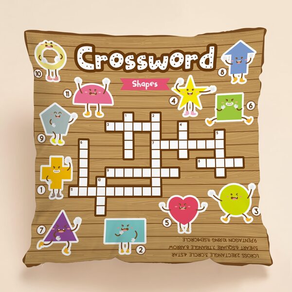 

Cartoon Crossword Kids Cushion Cover Without Filler, Multicolor