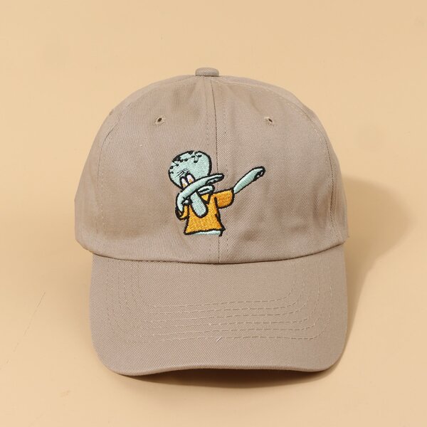 

Men Cartoon Embroidery Baseball Cap, Khaki