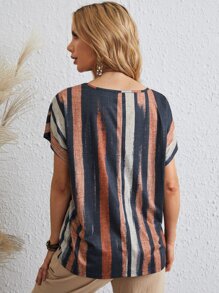 EMERY ROSE Top con estampado de trazo de pincel - Multicolor - Ver 2