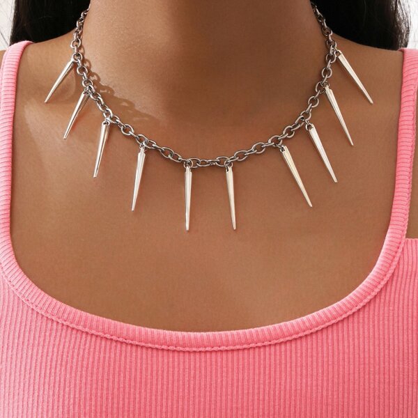 

Tassel Charm Necklace, Silver