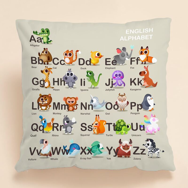 

Cartoon Graphic Kids Cushion Cover Without Filler, Multicolor