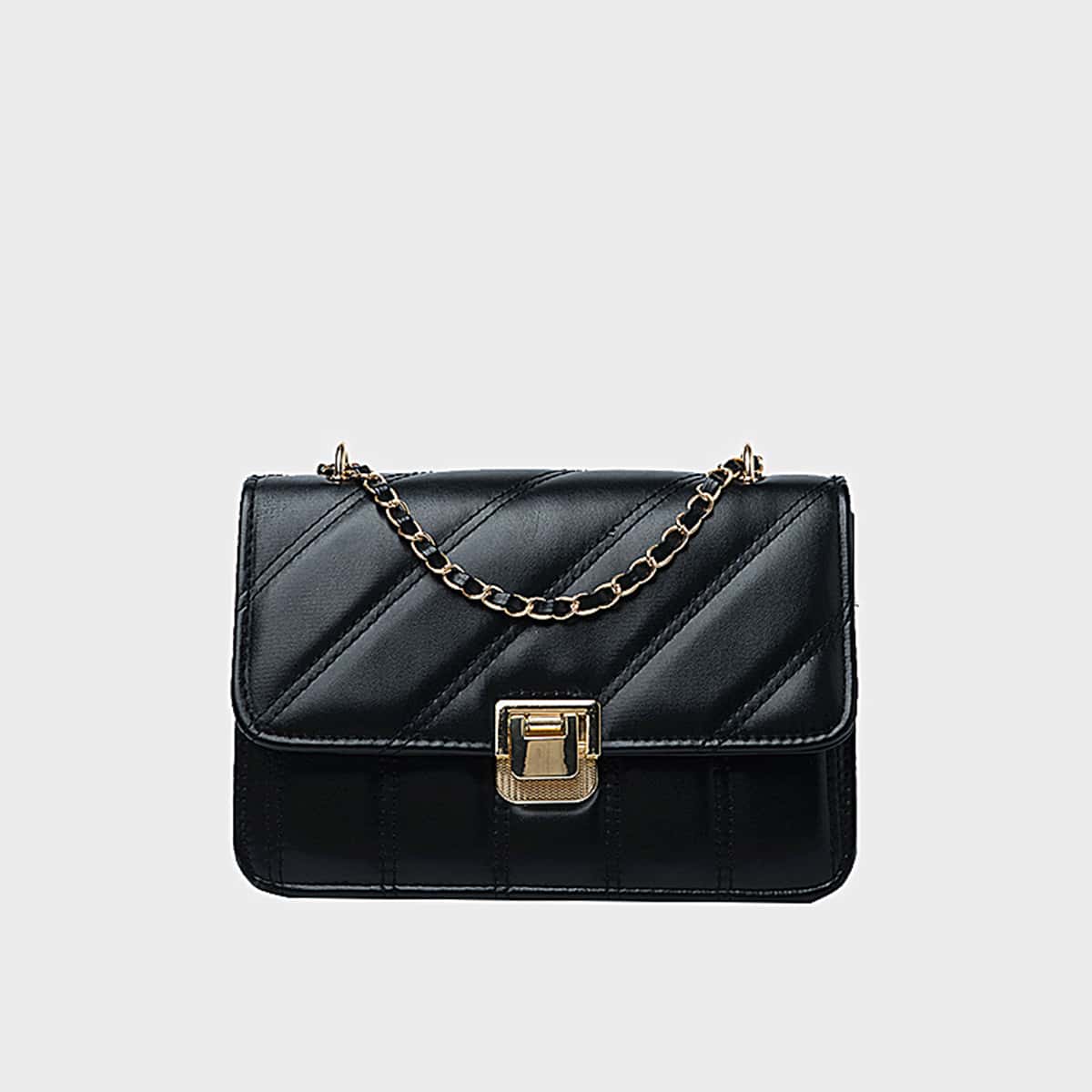 

Quilted Chain Bag, Black