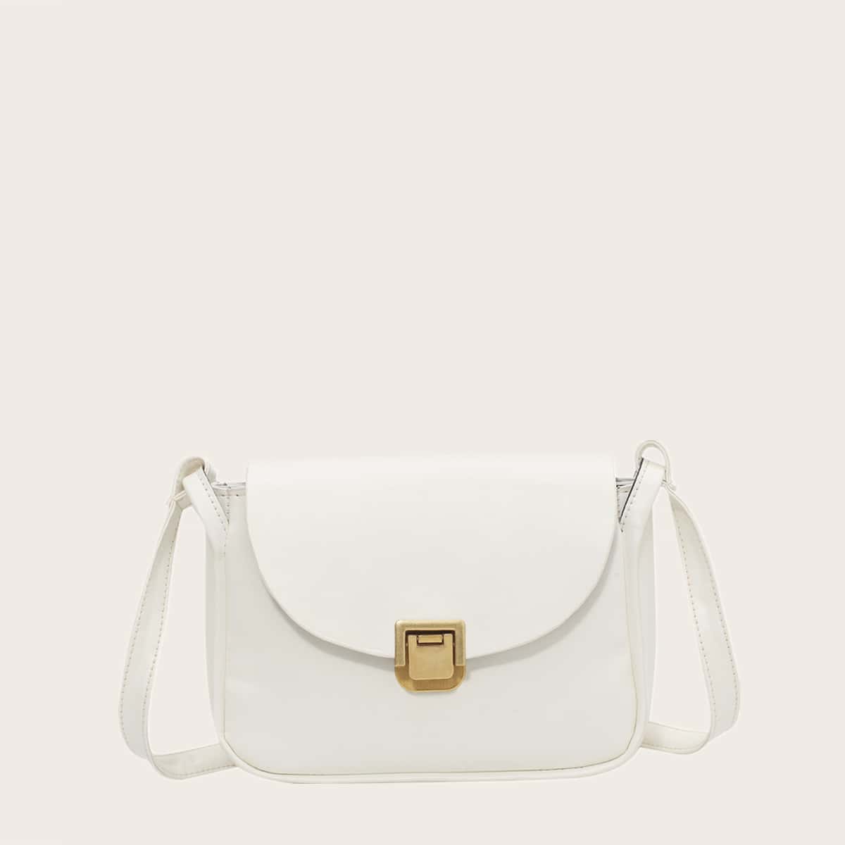 

Solid Flap Bag, White
