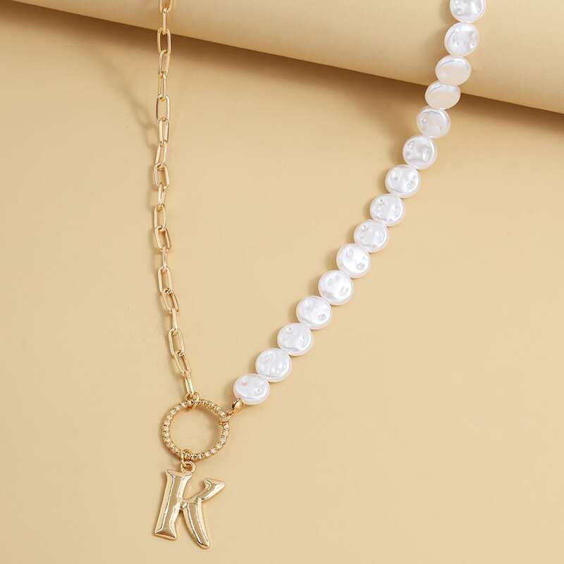 

Letter Pendant Necklace, Multicolor