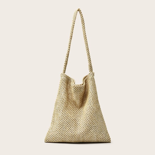 

Straw Shoulder Bag, Khaki