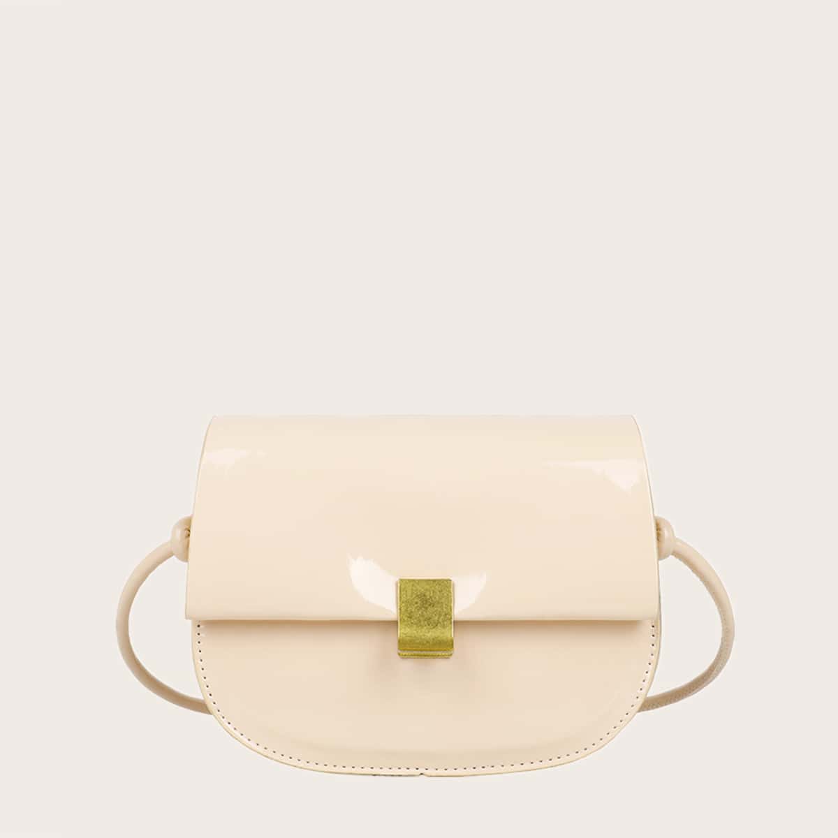 

Solid Flap Bag, Beige