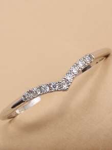 水鑽裝飾戒指 - 銀色 - 查看 3