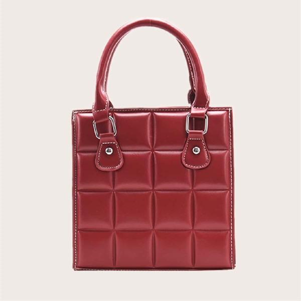 

Geometric Double Handle Bag, Red