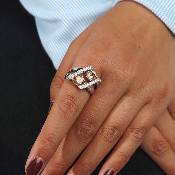 

Zircon Decor Ring, Antique silver