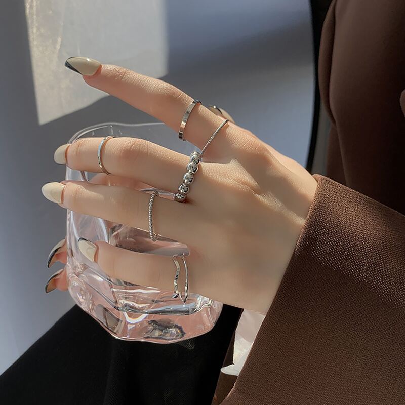 

8pcs Minimalist Ring, Silver