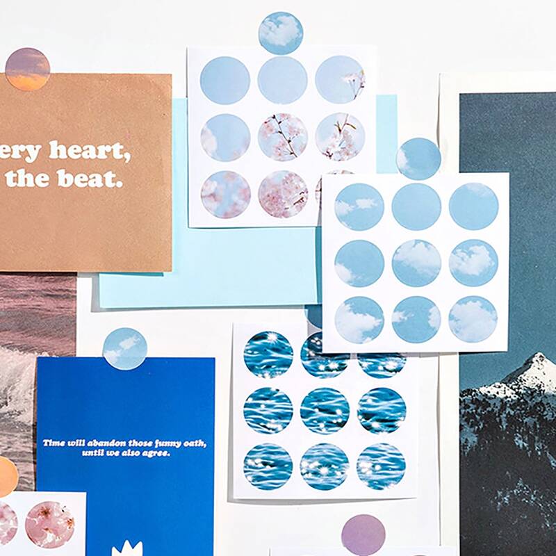 

9pcs Landscape Print Random Sticker, Multicolor