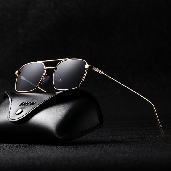

Men Metal Frame Sunglasses, Black