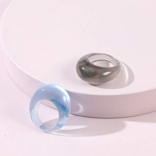 

2pcs Resin Ring, Multicolor