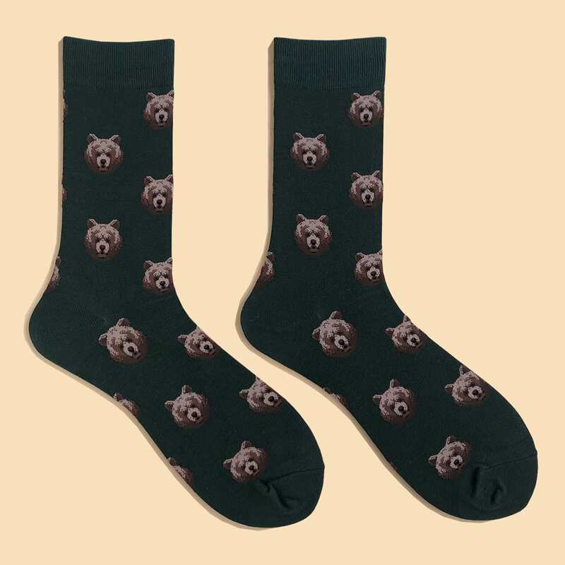 

Guys Animal Print Crew Socks, Multicolor