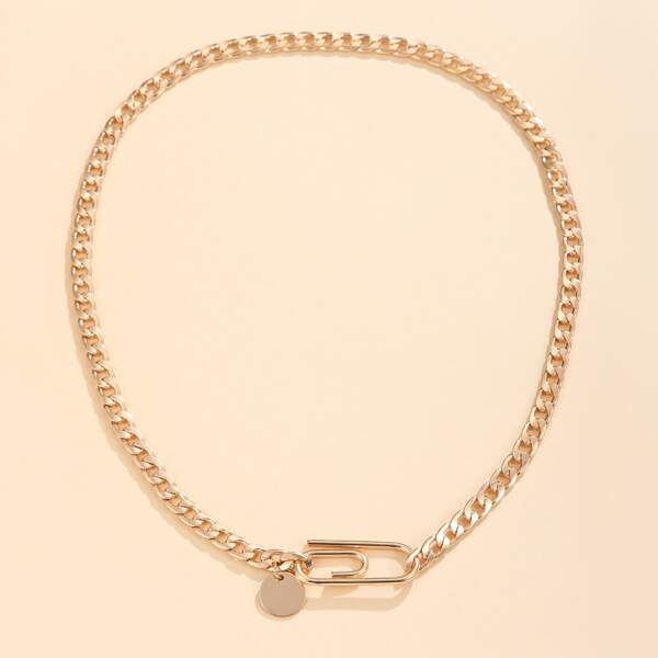 

Round Charm Necklace, Gold