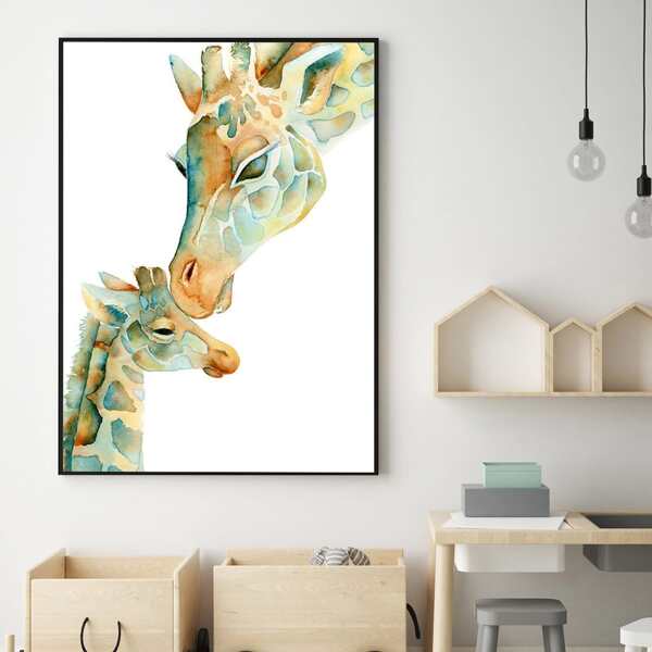 

Kids Giraffe Print Unframed Painting, Multicolor