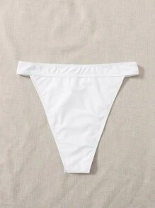 High Cut Thong Bikini Panty - White - View 2
