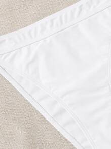 High Cut Thong Bikini Panty - White - View 5