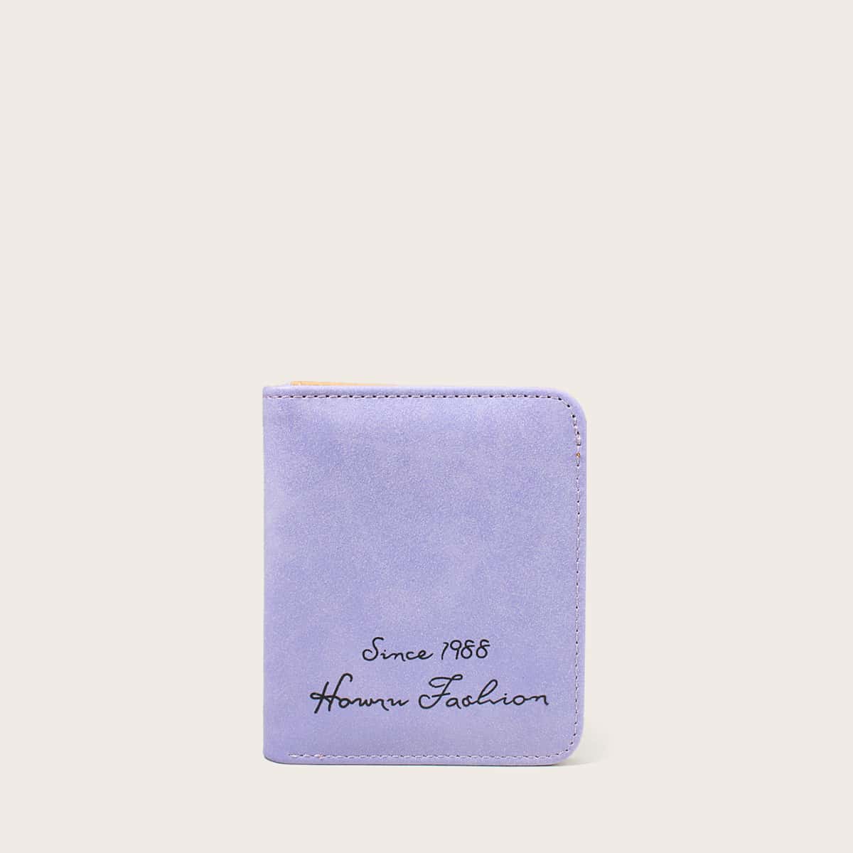 

Letter Graphic Short Purse, Lilac purple