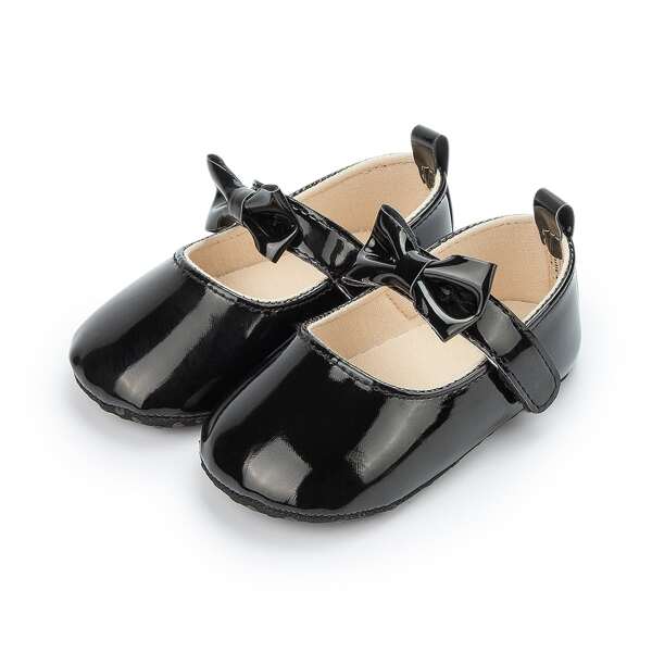 

Baby Girl Bow Decor Flats, Black