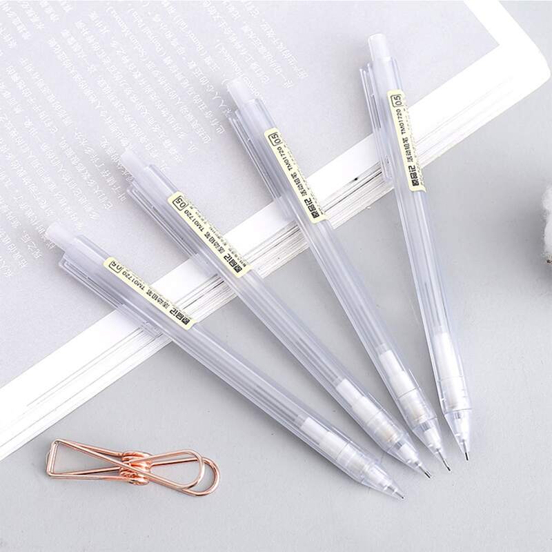 

1pc Transparent Mechanical Pencil Without Refill, White