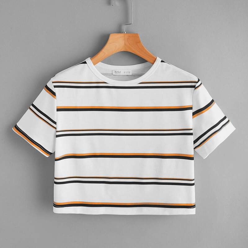 

Striped Crop Tee, Multicolor