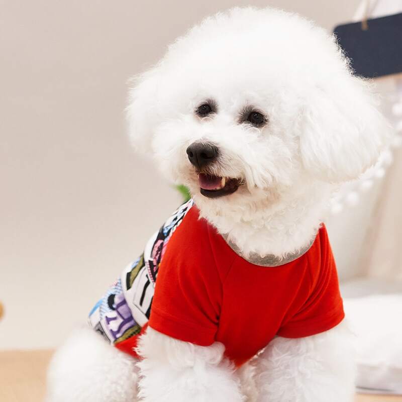 

Letter Graphic Pet Tee, Red