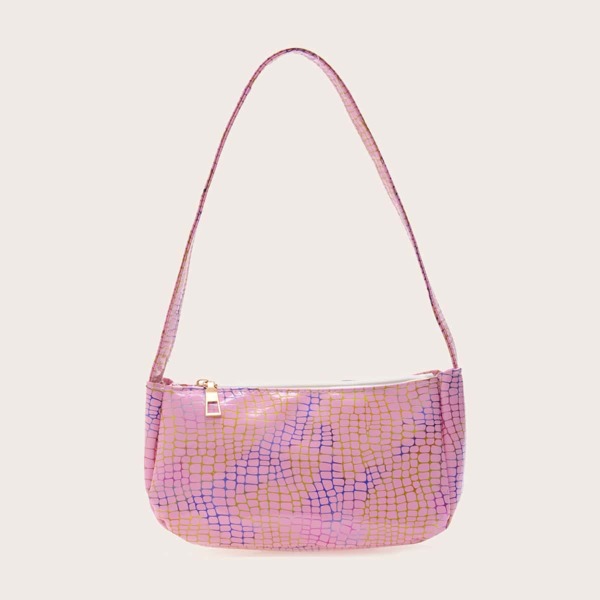 

Girls Geometric Graphic Baguette Bag, Pink