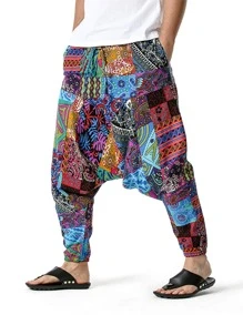 Manfinity RSRT 男士拼接圖案哈倫褲 - 彩色 - 查看 3