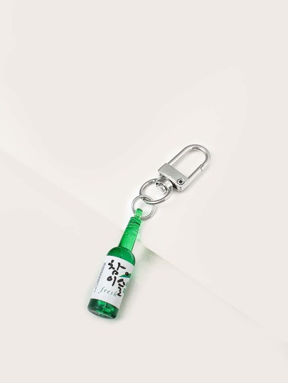 1入韓國創意透明酒瓶造型袋飾珠寶，男女適用塑料袋吊飾，可與便攜式袋子，鑰匙鍊吊飾，校園用品和教師禮物搭配使用