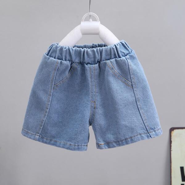 

Toddler Boys Solid Pocket Denim Shorts, Medium wash