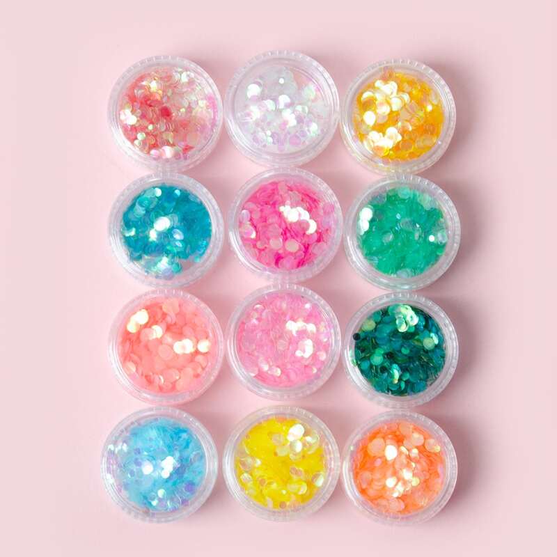 

12boxes Random Color Sequin Nail Art Decoration, Multicolor