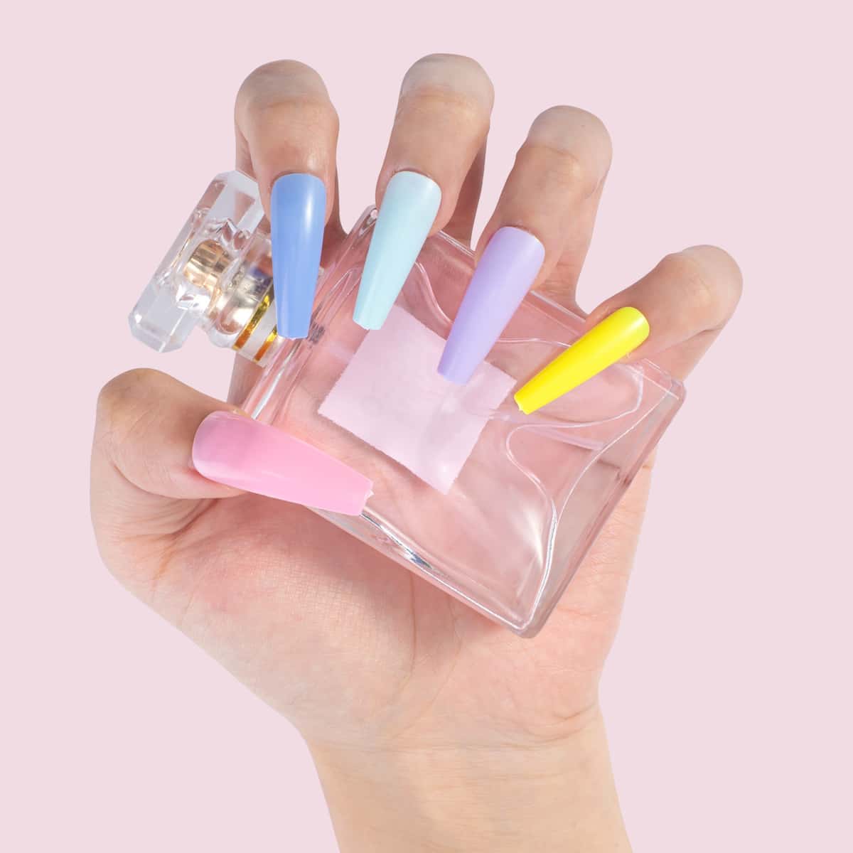 

100pcs Mix Color Fake Nail, Multicolor
