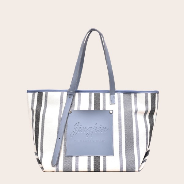 

Striped Tote Bag, Blue