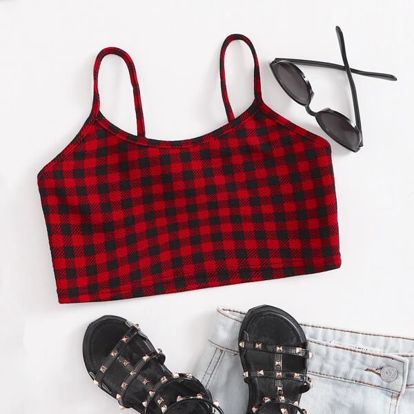 

Girls Buffalo Plaid Cami Top, Multicolor