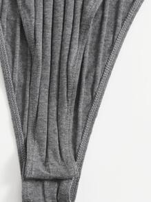 SHEIN EZwear Body camiseta tejido de canalé - Gris - Ver 4