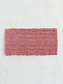 SHEIN Plus Tie Front Shirred Striped Top - Multicolor - View 2