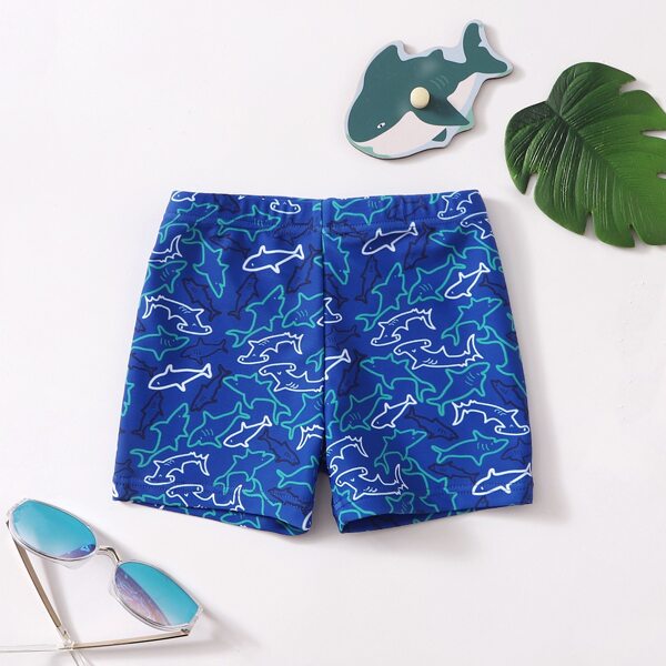 

Toddler Boys Shark Print Swim Trunks, Blue