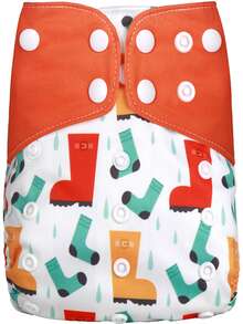 Baby Unisex Cartoon Graphic Reusable Nappy - Multicolor - View 1