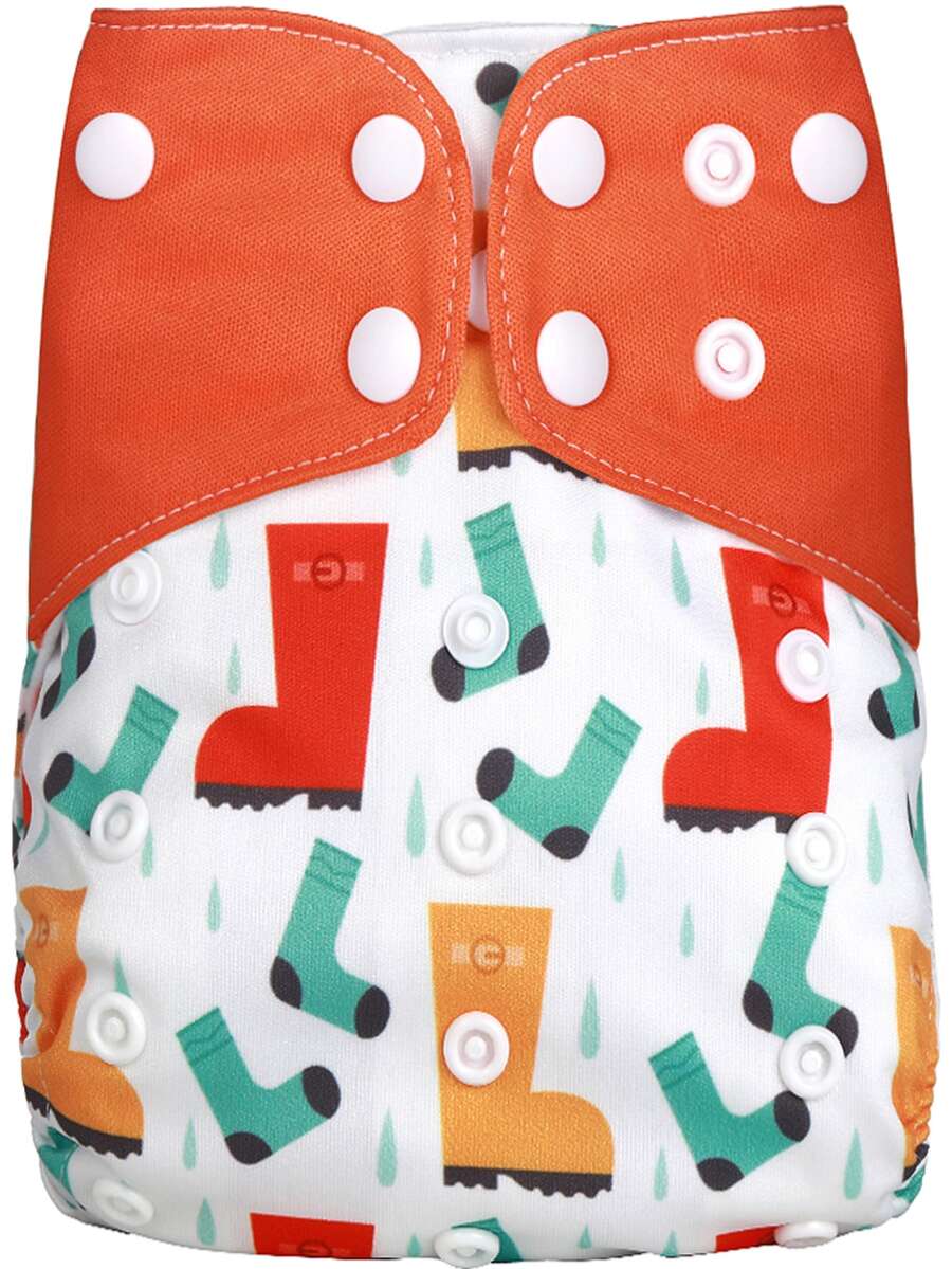 Baby Unisex Cartoon Graphic Reusable Nappy - Multicolor - View 1