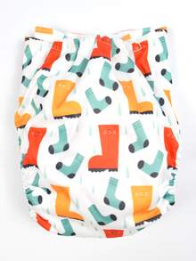 Baby Unisex Cartoon Graphic Reusable Nappy - Multicolor - View 2