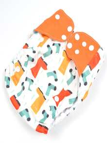 Baby Unisex Cartoon Graphic Reusable Nappy - Multicolor - View 3