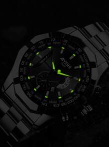 AIYISHI Reloj de cuarzo de hombres de puntero redondo - Plateado - Ver 3