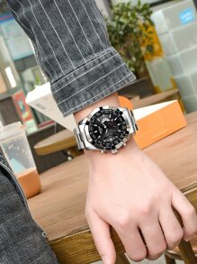 AIYISHI Reloj de cuarzo de hombres de puntero redondo - Plateado - Ver 6