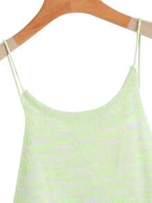 SHEIN EZwear 十字交叉後繫帶緞染針織上衣 - 薄荷綠 - 查看 4