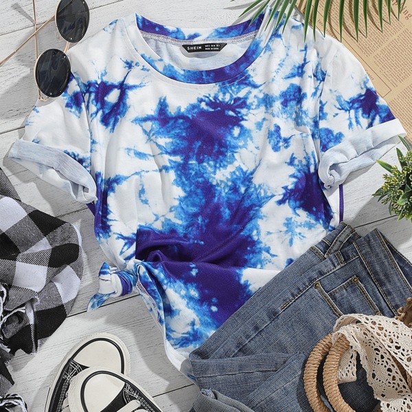 

Tie Dye Tee, Blue and white