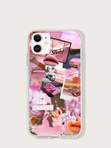 Hülle mit vermischtem Muster, kompatibel zu iPhone - Pink - Übersicht 1