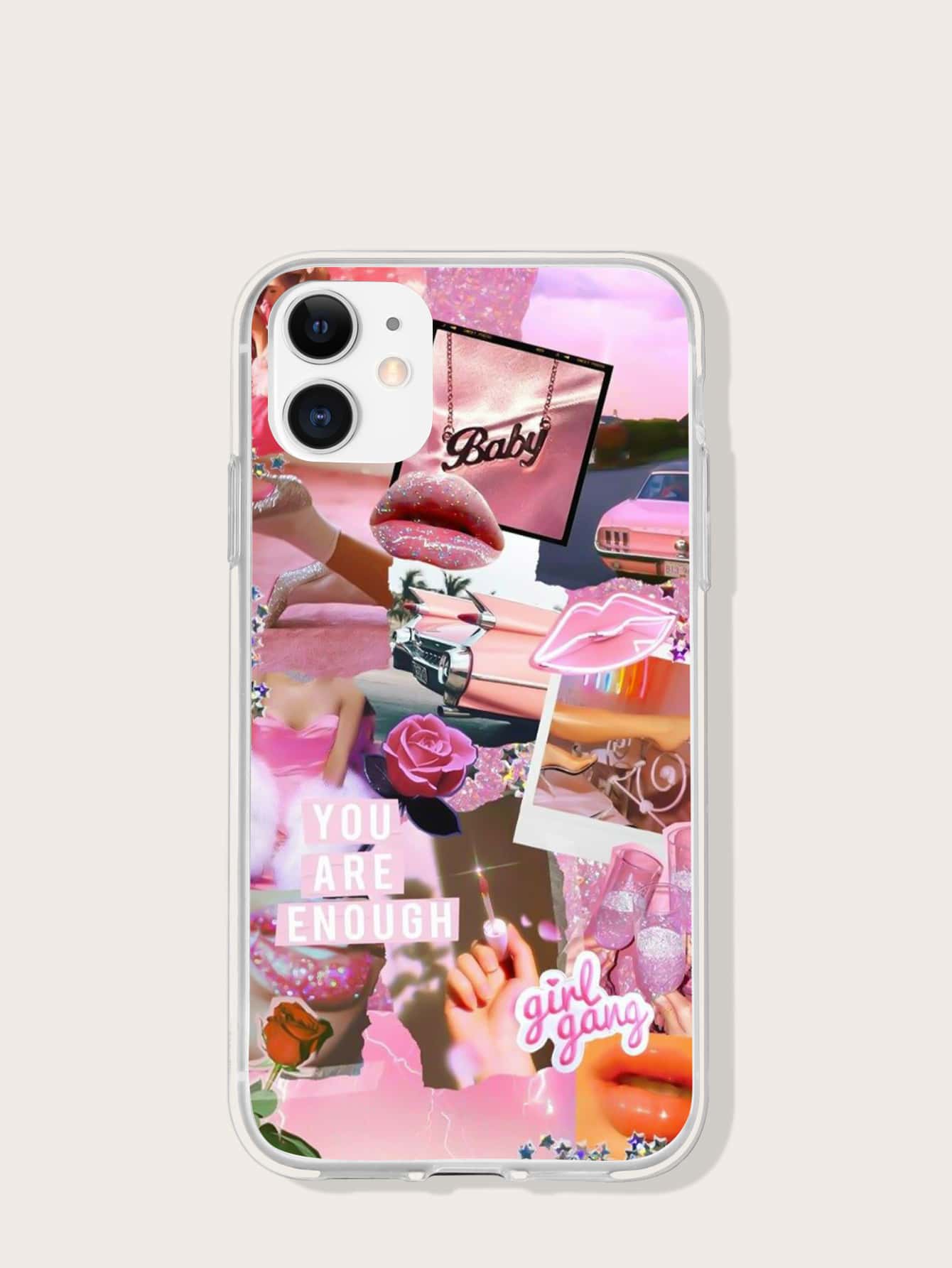 Hülle mit vermischtem Muster, kompatibel zu iPhone - Pink - Übersicht 1