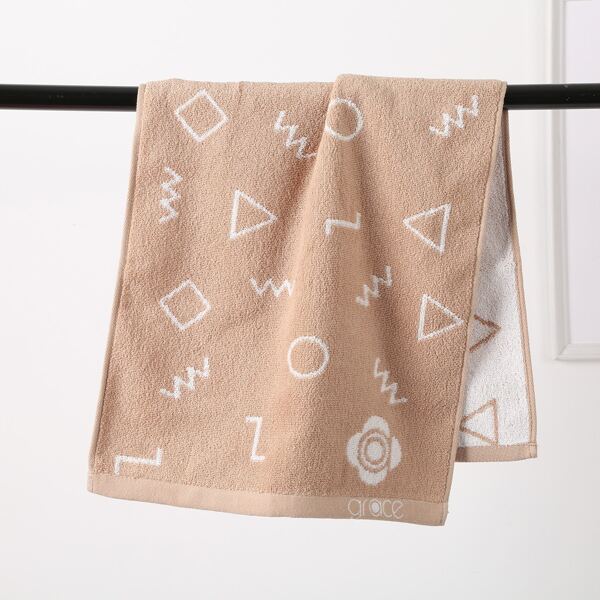 

1pc Flower Print Face Towel, Brown