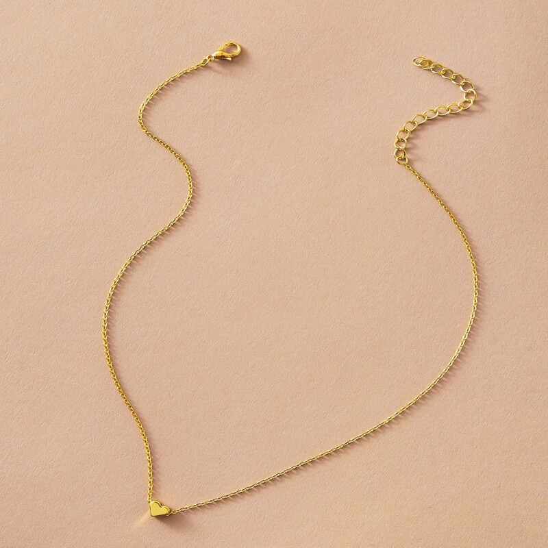 

Heart Design Pendant Necklace, Gold